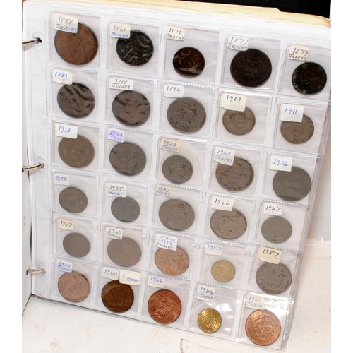 53 - Folder containing a large quantity of World coins. Alphabetically presented from Jamaica through to ... 