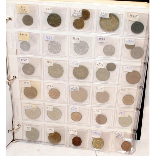 53 - Folder containing a large quantity of World coins. Alphabetically presented from Jamaica through to ... 