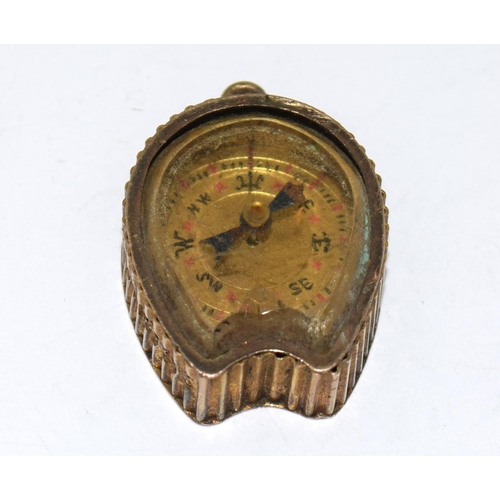 172 - 9ct gold watch fob in the form of a compass