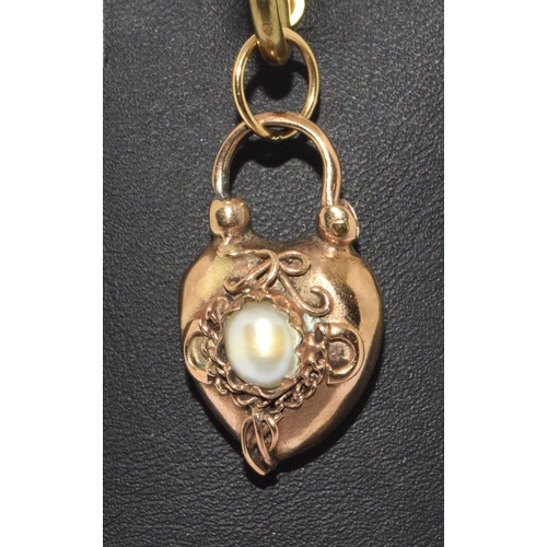 112 - Victorian bracelet locket set with a pearl 6.7g