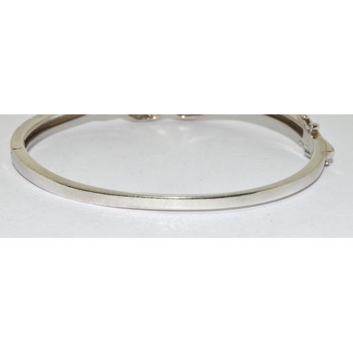 176 - Designer CZ 925 silver dress bangle.