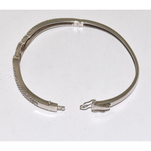 176 - Designer CZ 925 silver dress bangle.