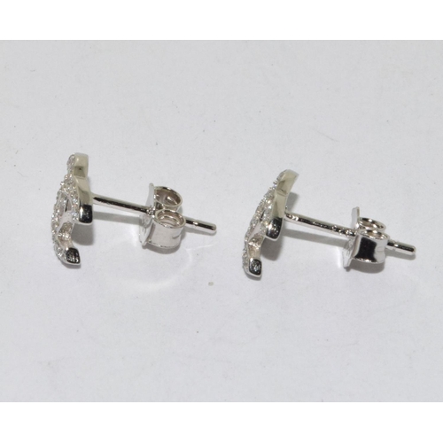 281 - A Pair of Silver and CZ Designer Style Earrings