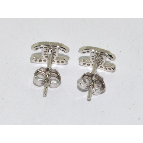 281 - A Pair of Silver and CZ Designer Style Earrings