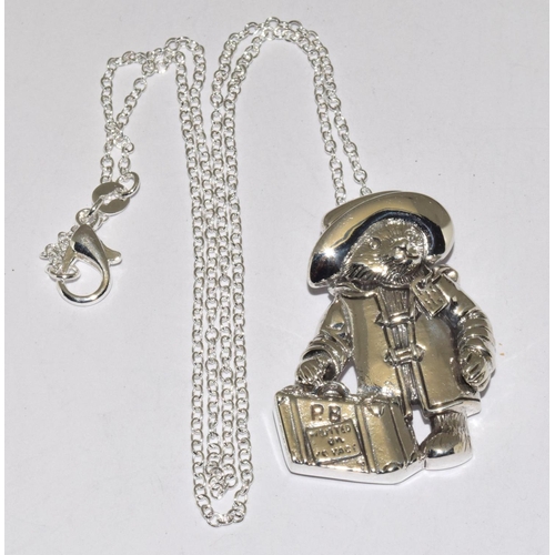 120 - A Silver Paddington Bear Pendant Necklace