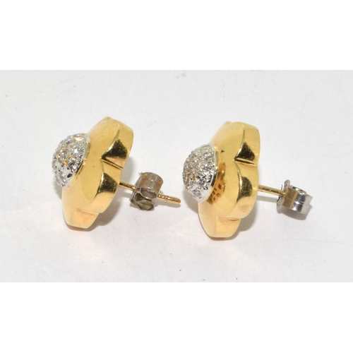 294 - A Pair of 18CT Y/G Diamond Earrings