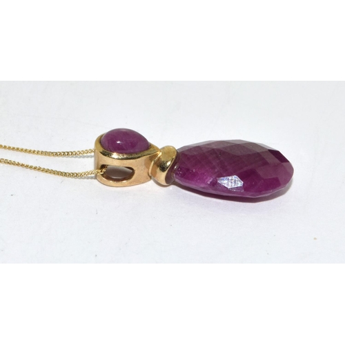 309 - 9ct gold Ruby pendant necklace