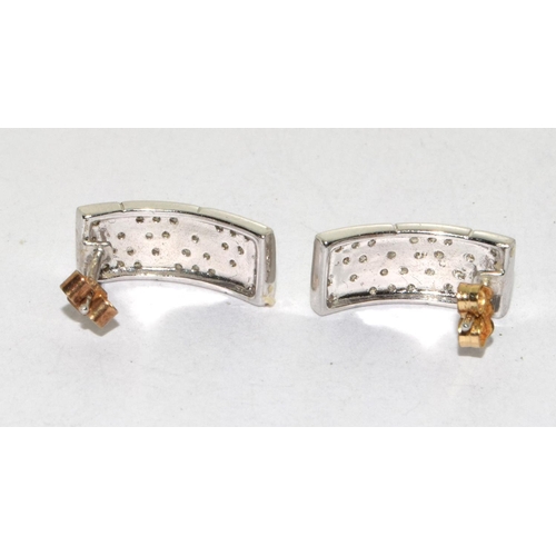 343 - 9ct white gold Diamond hoop earrings