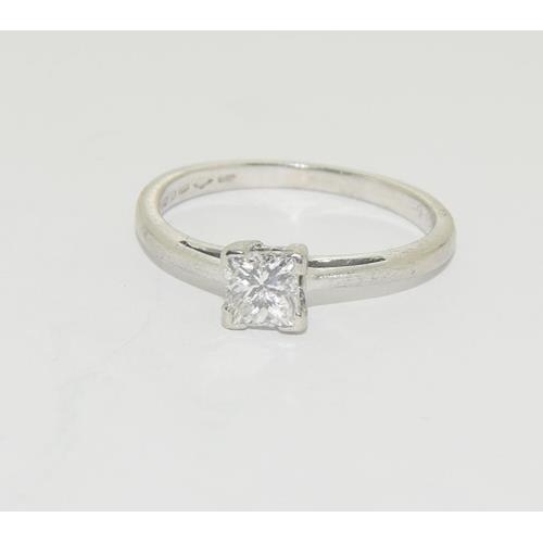 131 - Platinum ladies Diamond solitaire ring of approx 0.25ct size L