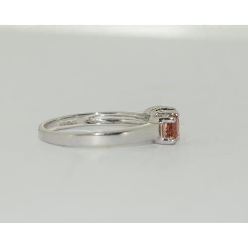 126 - 9ct White gold ladies 3 stone Tourmaline ring size N