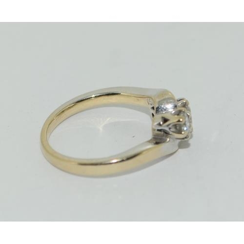 231 - 18ct White Gold Ladies 3 Stone Diamond Ring. H/M in the Ring 0.5ct. Size J