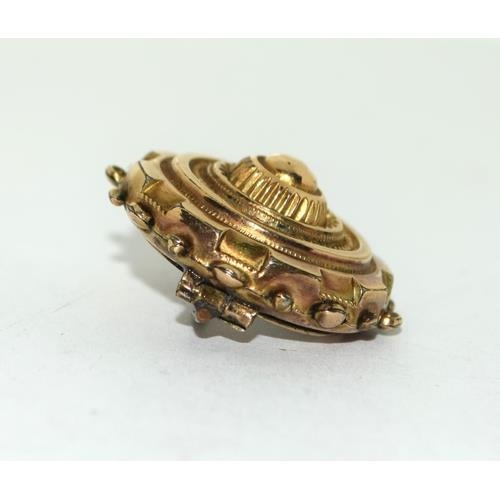 394 - Victorian 9ct gold mourning brooch 5.3g