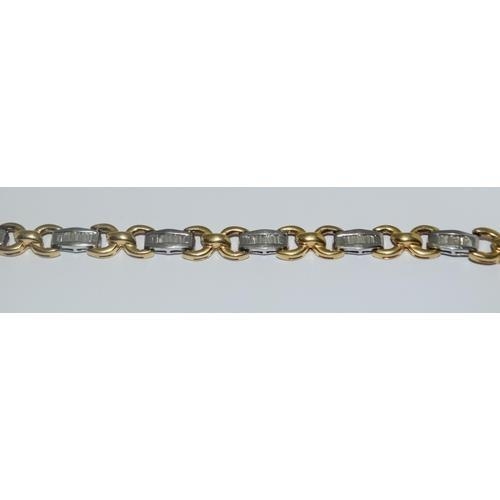 389 - Superb 18ct gold twin colour Diamond bracelet set with bagget cut diamonds approx 2ct total