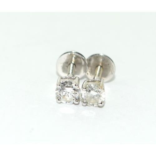 354 - 18ct white gold Diamond ear studs each being approx 0.20ct total approx 0.4ct