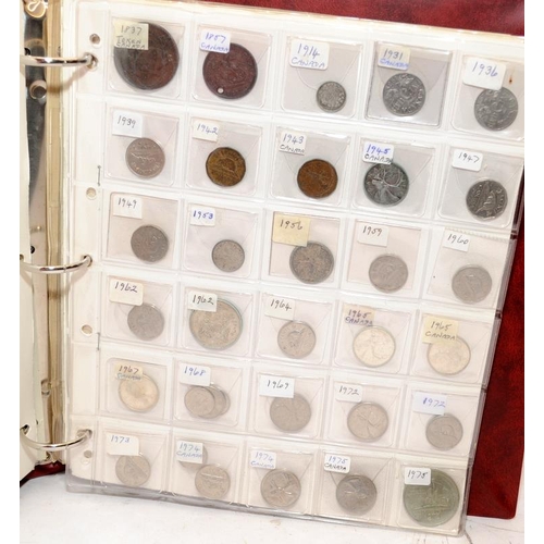 55 - Folder containing a large quantity of World coins. Alphabetically presented from Canada through to C... 