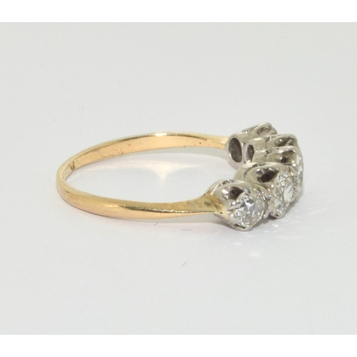 268 - A high grade gold and Diamond 5 stone ring approx. just over 1.00ct, Size O.