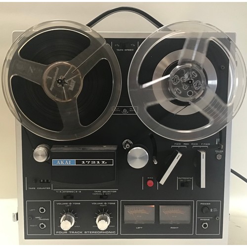 AKAI REEL TO REEL TAPE RECORDER. This is model No. 1721L and is a stereo  machine with 2 speeds and 4
