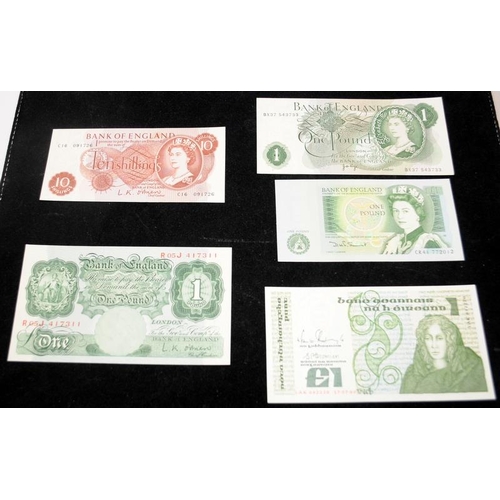 66 - Vintage Bank of England notes including Ten Shillings and large green One Pound, together with a Cen... 