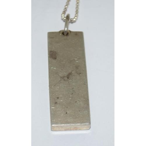 93 - 1oz 925 silver Ingot and ball chain