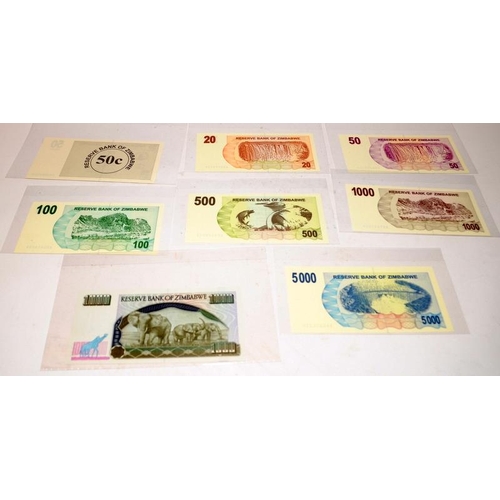 67 - A collection of Reserve Bank of Zimbabwe banknotes including very high values, everything from 1 Cen... 