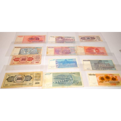 69 - Large collection of Yugoslavia and Slovenia banknotes including some vintage and high value examples... 