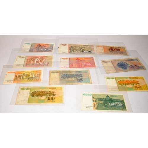 69 - Large collection of Yugoslavia and Slovenia banknotes including some vintage and high value examples... 