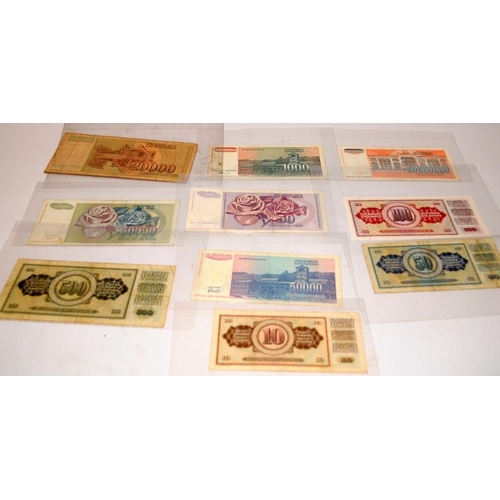 69 - Large collection of Yugoslavia and Slovenia banknotes including some vintage and high value examples... 