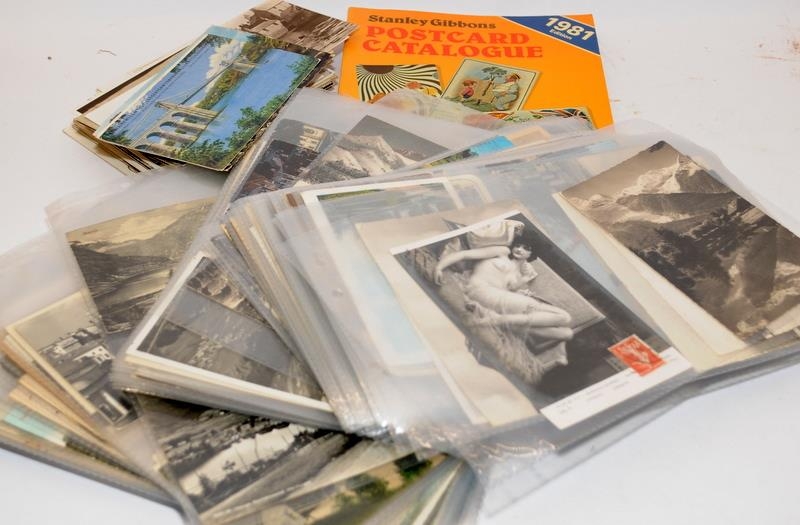 Shoebox Containing A Quantity Of Vintage Postcards C/w A Stanley ...