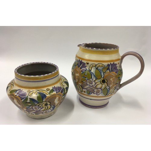 3 - Poole Pottery Carter Stabler Adams shape 310 PD pattern jug decorated by Eileen Prangnell 5.5