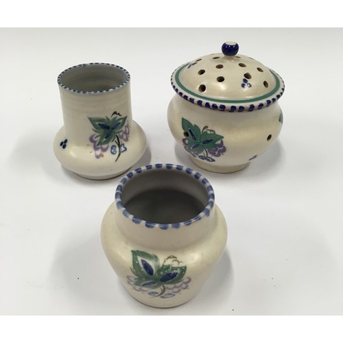 44 - Poole Pottery Carter Stabler Adams GH pattern lidded Pot Pourri together with two small GH pattern v... 