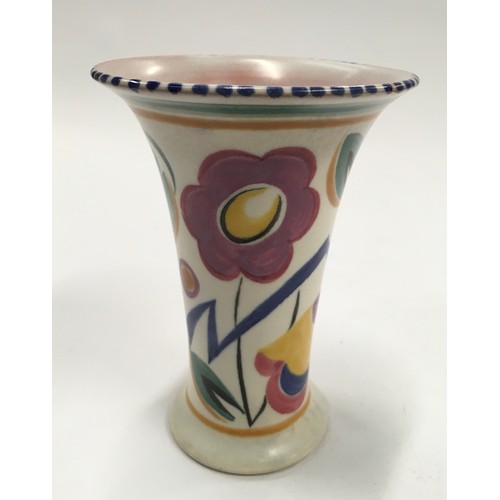 58 - Poole Pottery LU pattern small trumpet vase by Hilda Trim 5.25