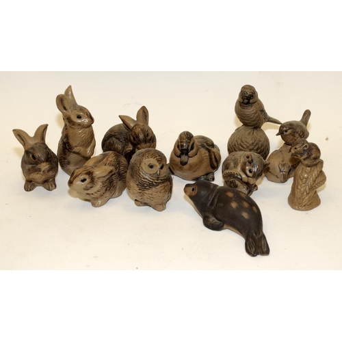 226 - Collection of Poole Pottery stoneware animals. 11 in lot