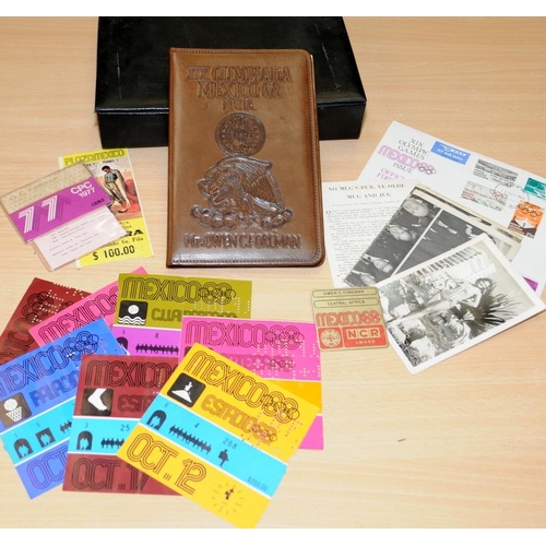 93 - Interesting collection of items relating to Mexico 1968 Olympics. All items relate to a competitor n... 