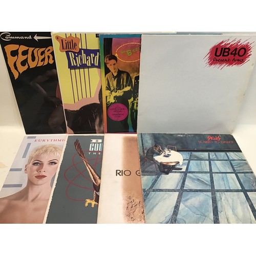 423 - BOX OF VARIOUS ROCK AND POP VINYL LP RECORDS. This selection consists of artists - ZZ Top - Pink Flo... 