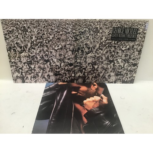57 - GEORGE MICHAEL VINYL LP RECORDS X 3. Here we have 2 x copies of ‘Listen Without Prejudice’ and ‘Fait... 