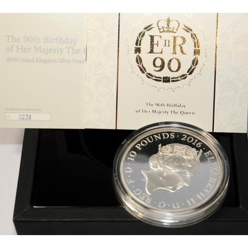 134 - Royal Mint 2016 .999 Silver Proof 5 ounce coin, The 90th Birthday of Her Majesty The Queen. Boxed wi... 