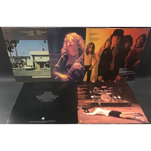 51 - AC DC VINYL LP RECORDS X 5. Here we have titles - Back In Black - If You Want Blood - Powerage - Let... 