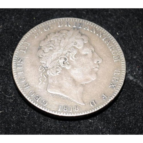 109 - George III 1818 silver Crown coin