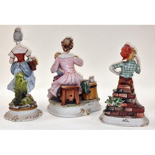 41 - 3 x Capodimonte Figures ave 25cm tall