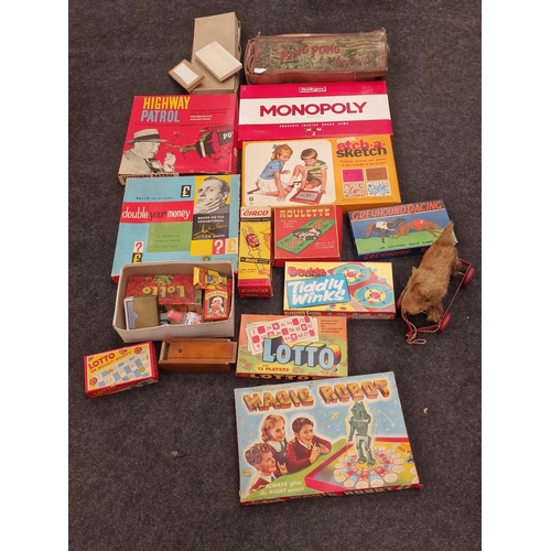 102 - Large quantity mixed vintage board games and other vintage toys.