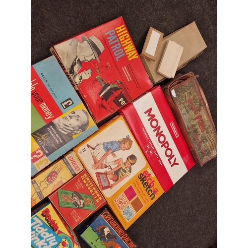 102 - Large quantity mixed vintage board games and other vintage toys.