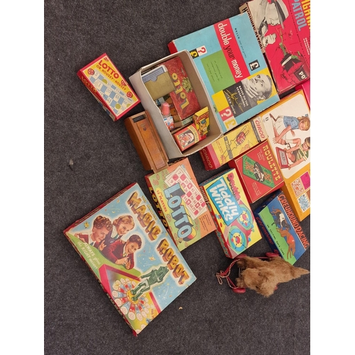 102 - Large quantity mixed vintage board games and other vintage toys.