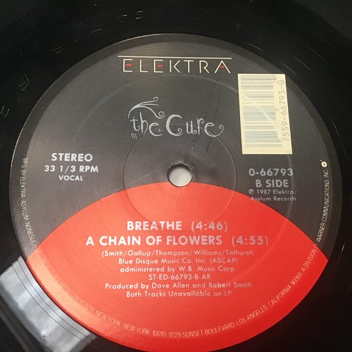 58 - THE CURE ‘JUST LIKE HEAVEN’ 12” SINGLE. Found here in Picture sleeve on Elektra Records 0-66793 from... 