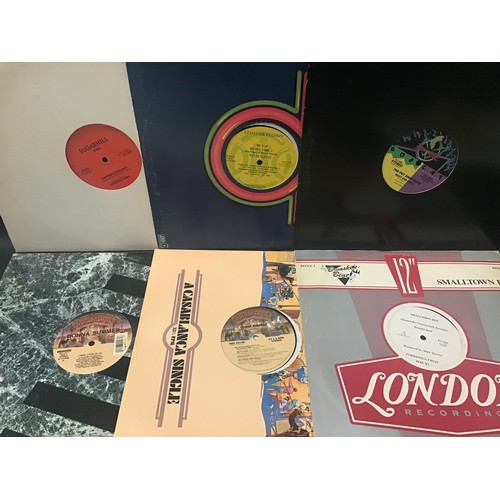 206 - CASE OF VARIOUS 12” AND VINYL LP RECORDS. Artists here to include - Pet Shop Boys - Simple Minds - D... 