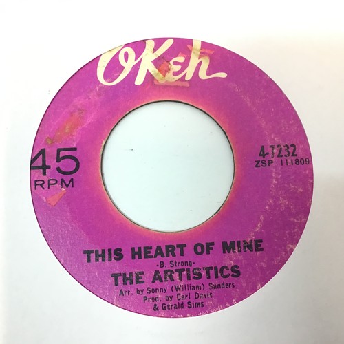 525 - ARTISTICS ‘THIS HEART OF MINE/I'LL COME RUNNING’ 7” SINGLE. Northern Soul dancer here on Okeh Record... 