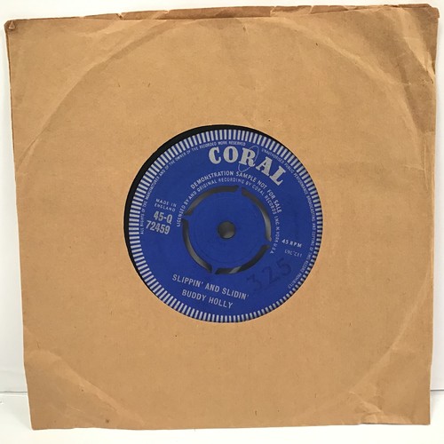 531 - BUDDY HOLLY UK DEMO 7'' SINGLE 'BROWN EYED HANDSOME MAN'. Backed with 'Slippin' And Slidin'  on this... 