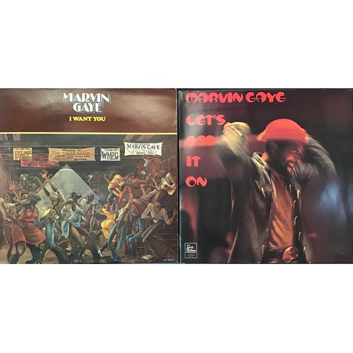 302 - MARVIN GAYE VINYL LP RECORDS X 2. These albums are titled ‘Let’s Get It On’ and ‘I Want You’ both re... 