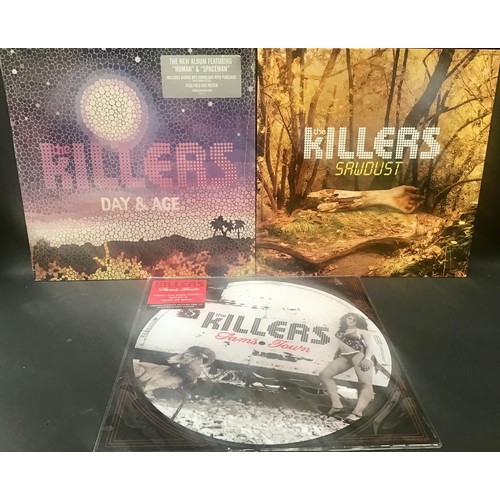 118 - KILLERS SELECTION OF 3 VINYL LP RECORDS. Titles found here include - ‘Sam’s Town’ on limited edition... 