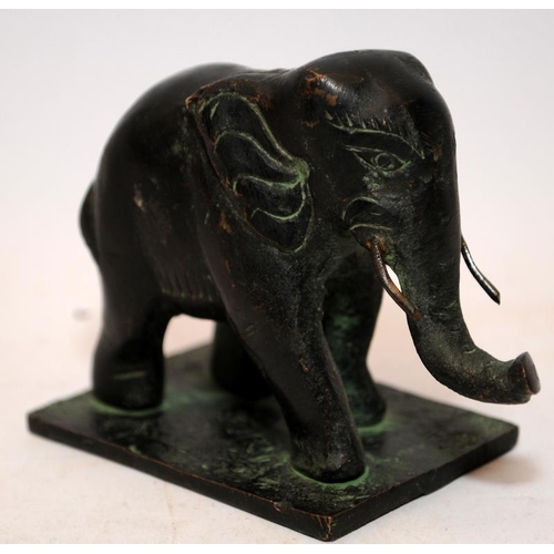 82 - Vintage Chinese bronze elephant seal. 6.5cms tall