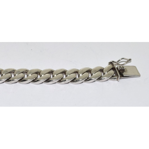 397 - A Silver ID style bracelet with diamond, 55g